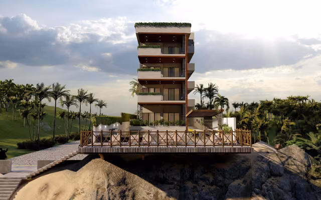 Render exterior de Departamentos Cancún en Cancún, Quintana Roo