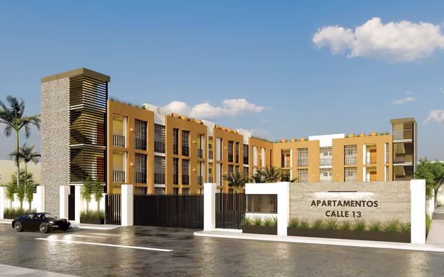 Render exterior de Departamentos Calle 13